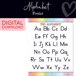 Alphabet | Classroom Posters | Printable Classroom Decor | Schoolgirl Style