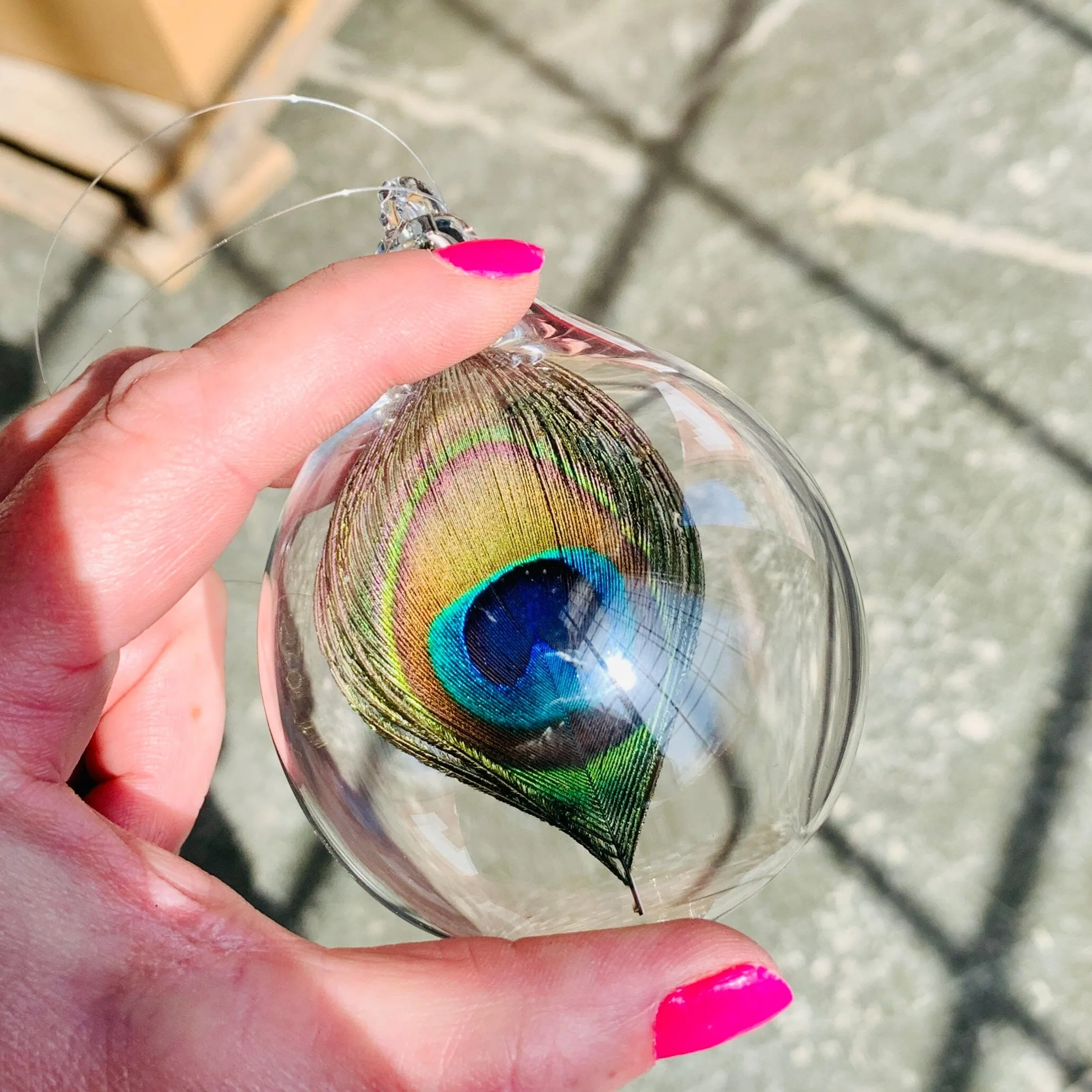 Artisan Feather Ascension Ornament, Peacock 5
