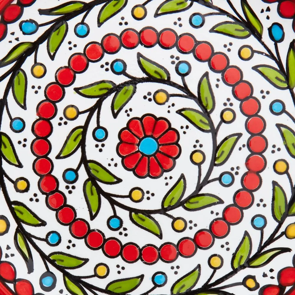 Ceramic Palestine Colorful Vine Red Salad Plate