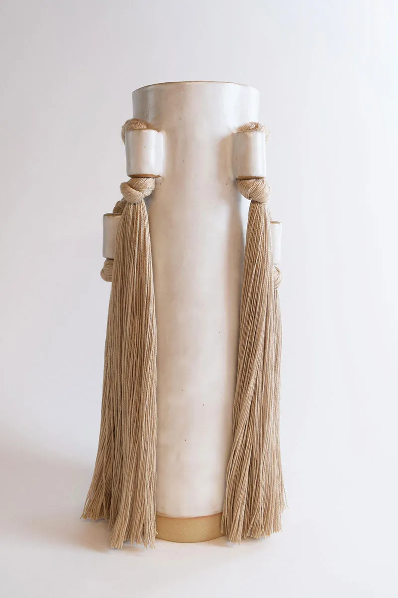 Ceramic Vase 735 by Karen Gayle Tinney - White