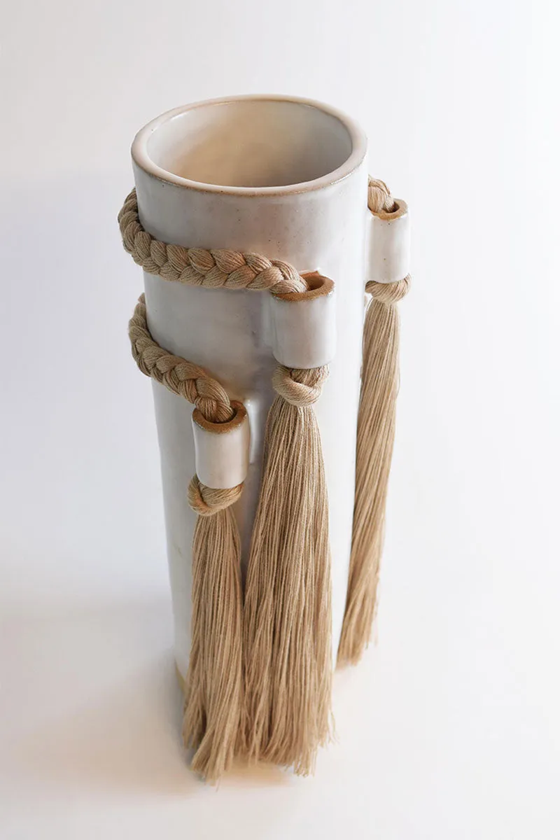 Ceramic Vase 735 by Karen Gayle Tinney - White