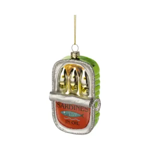 Glass Sardine Can Ornament