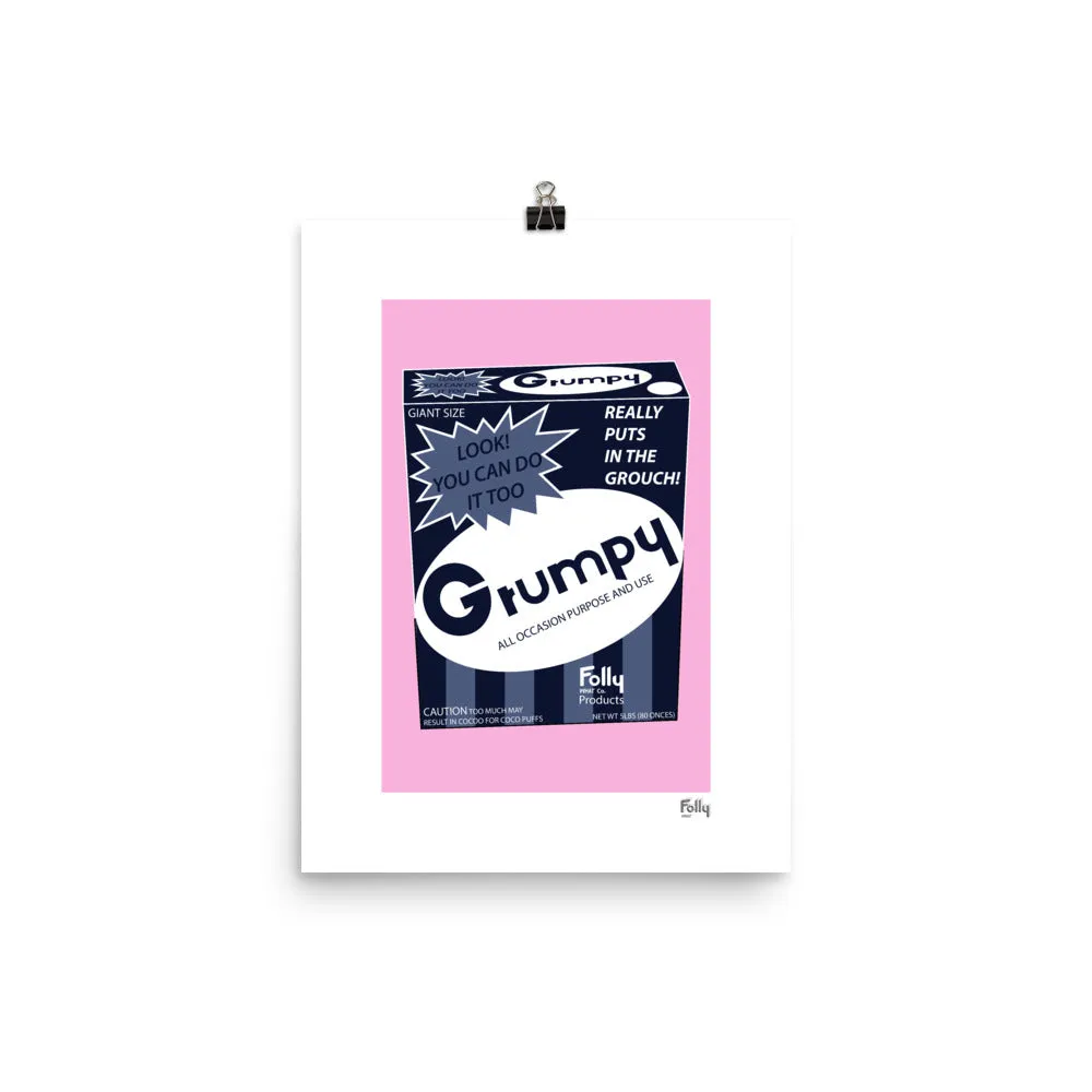 Grumpy Powder 12x16 w/o Frame: Blue & Pink