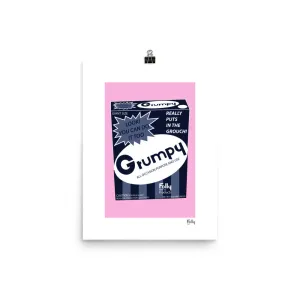 Grumpy Powder 12x16 w/o Frame: Blue & Pink