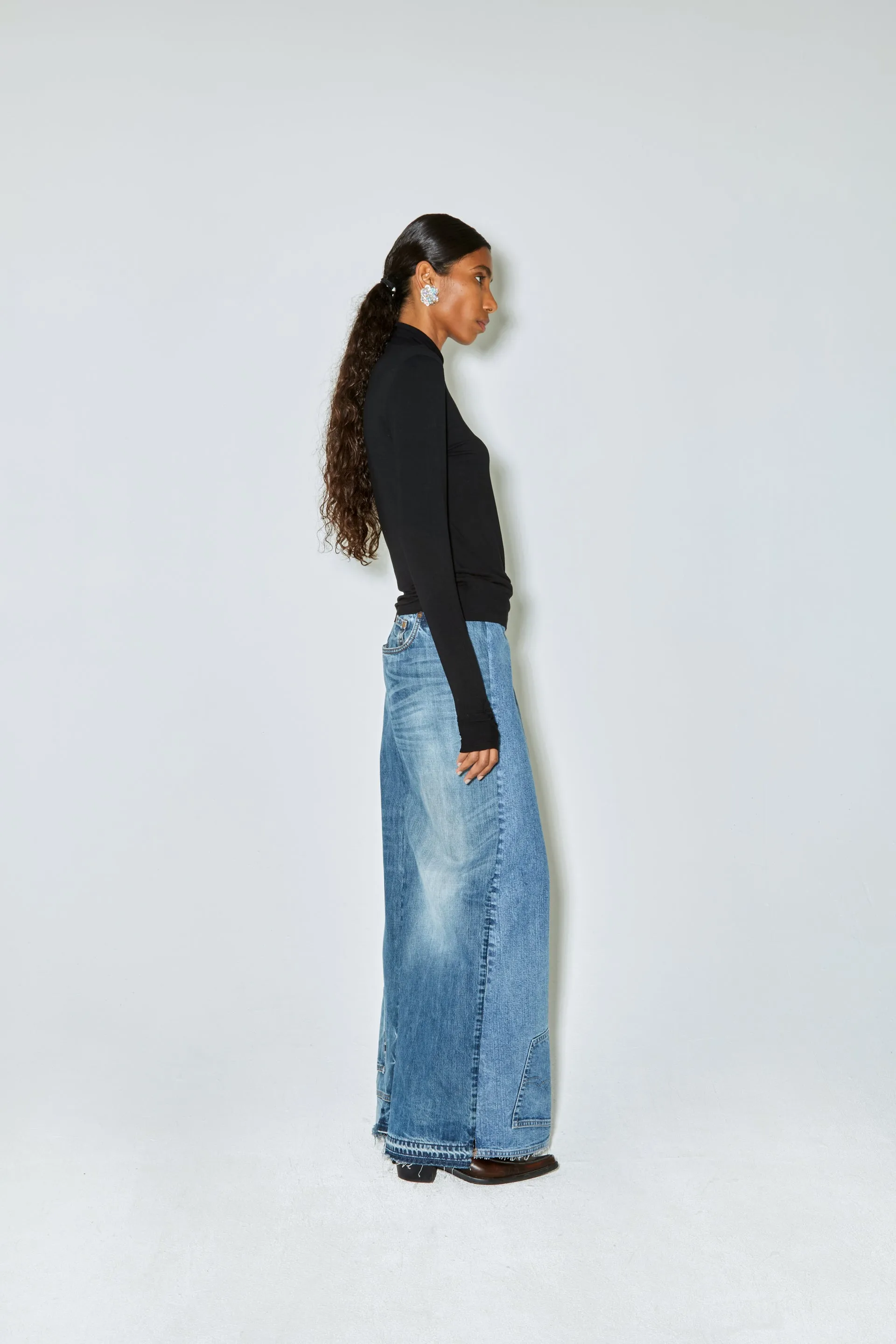JELLIE skirt upcycled denim blue