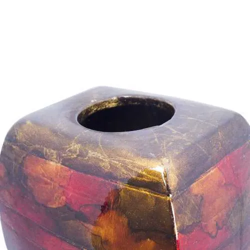 Quay Copper Red Gold Ceramic Foil and Lacquer Tapered Modern Vase
