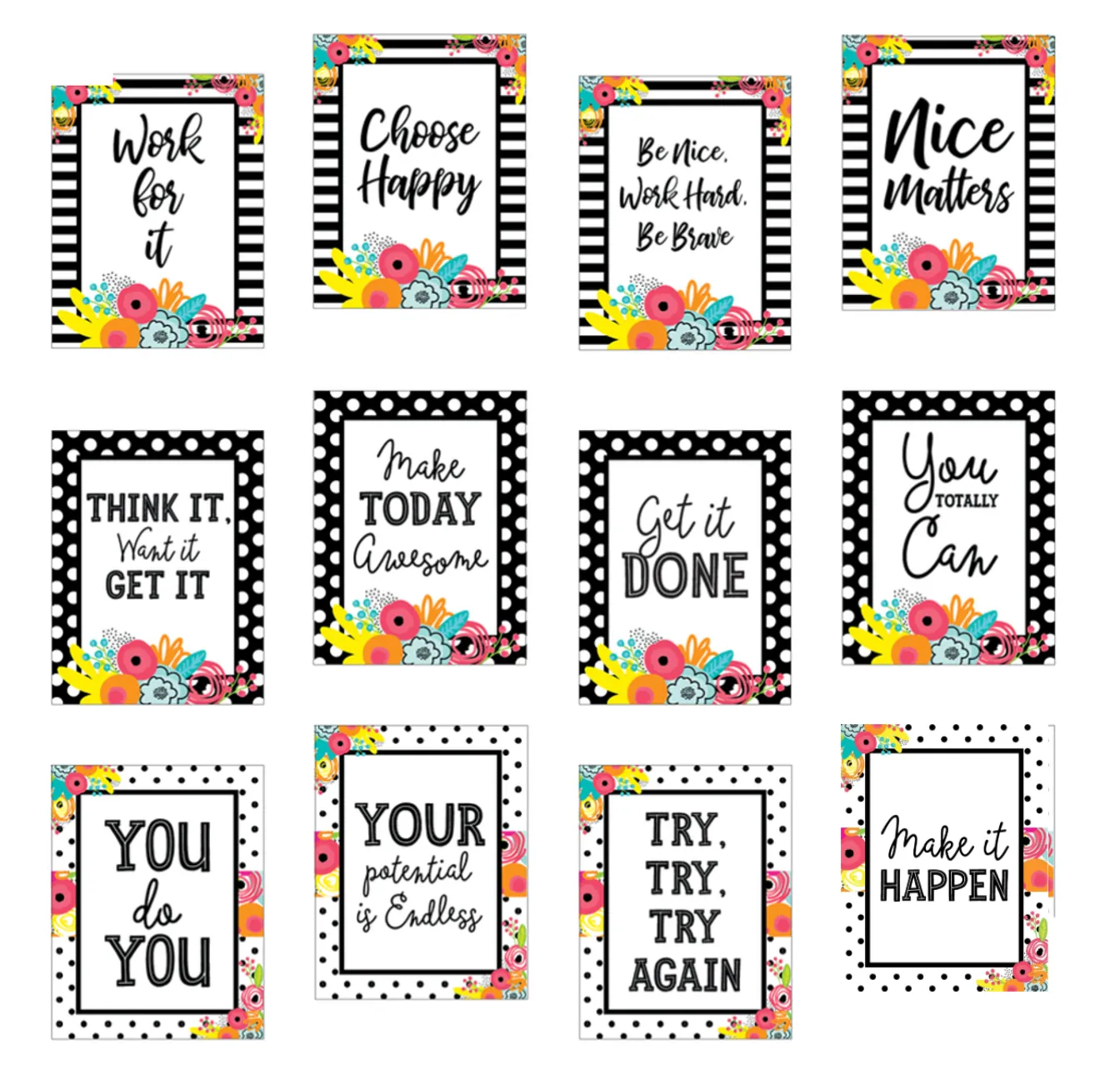 "Mini" Poster Set | Simply Stylish Tropical | UPRINT | Schoolgirl Style