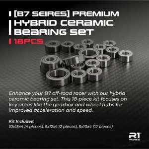 R1WURKS (B7 Series) Premium Hybrid Ceramic Bearing Set 18PCS
