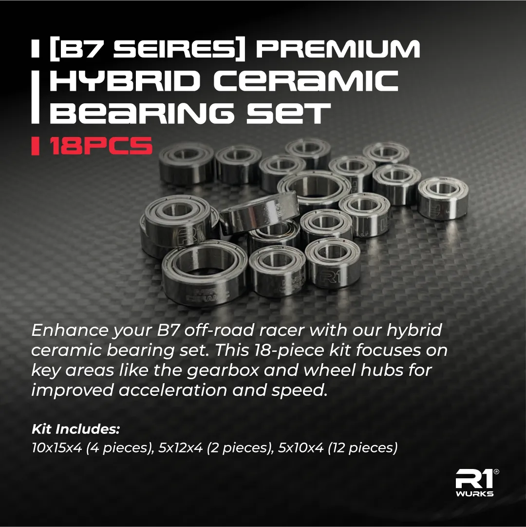 R1WURKS (B7 Series) Premium Hybrid Ceramic Bearing Set 18PCS