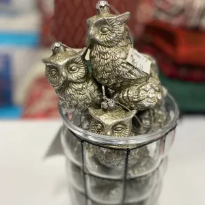 Silver Owls Ornaments