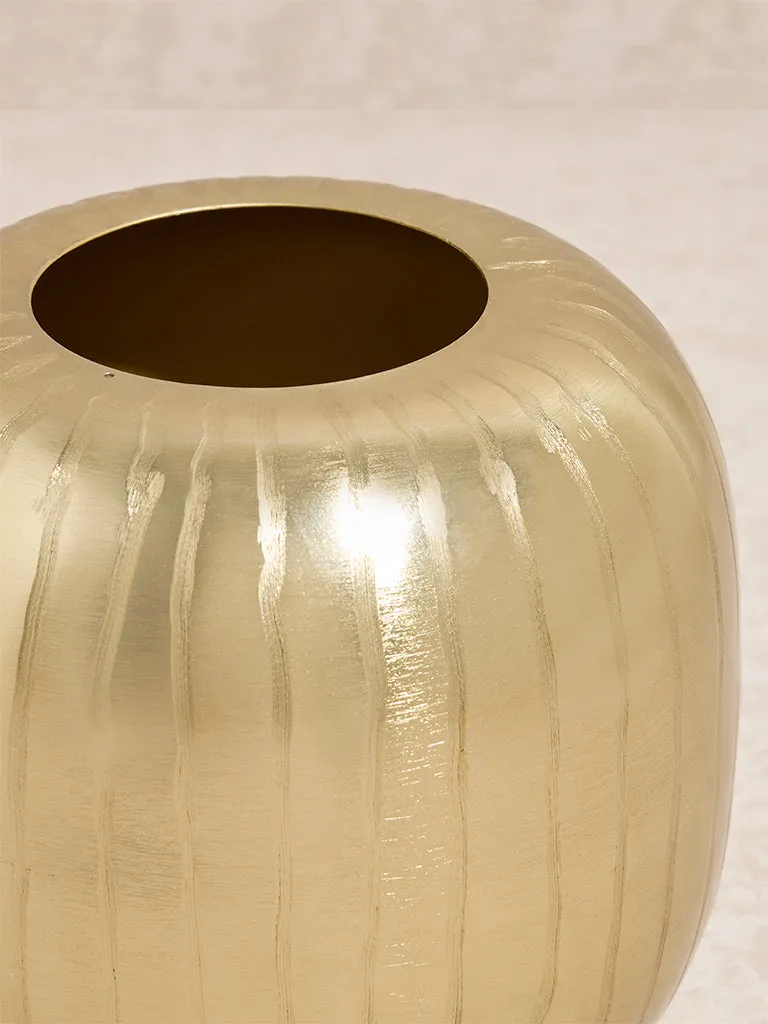 Westside Home Gold Ribbed Vase - Small