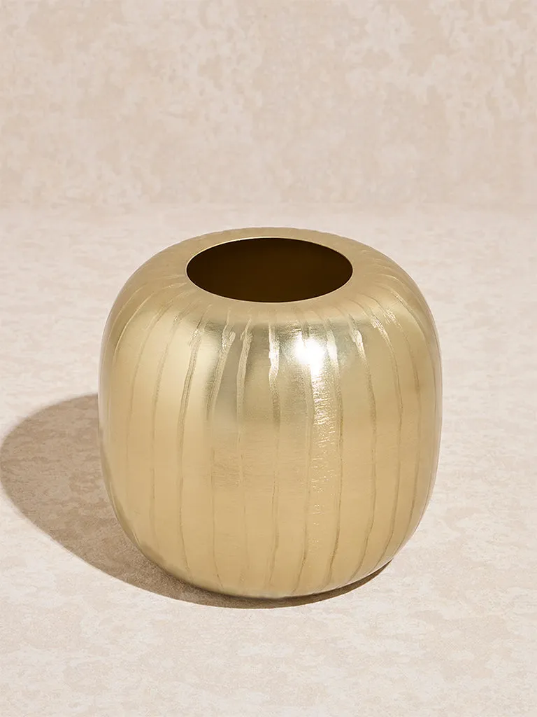 Westside Home Gold Ribbed Vase - Small